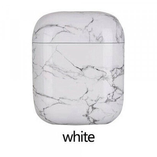Wholesale Marble Design Hard Protective Case Cover for Apple Airpods [2 / 1] Charging Case (White)